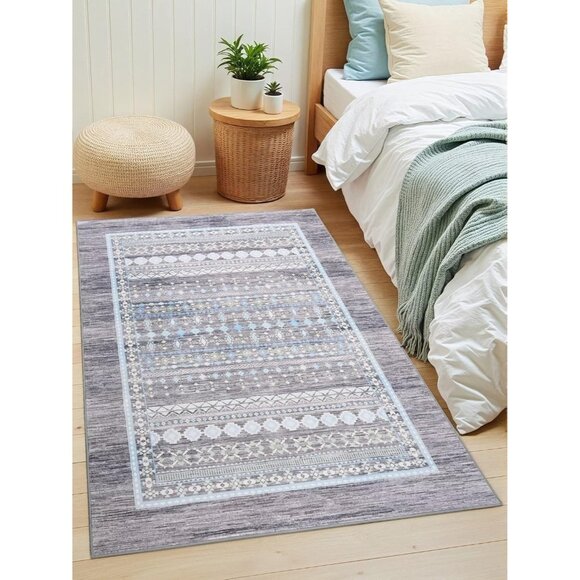 New 4x6 Western Rug – Machine Washable Aztec Geometric Carpet